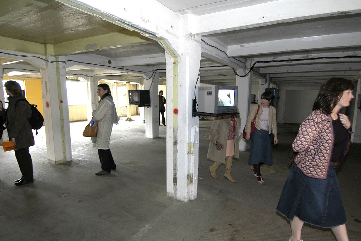 A film installation inside Huller Warehouse, Redcliffe