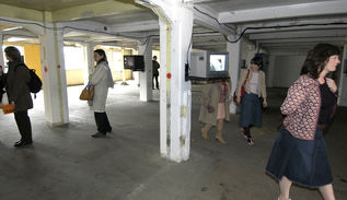 A film installation inside Huller Warehouse, Redcliffe