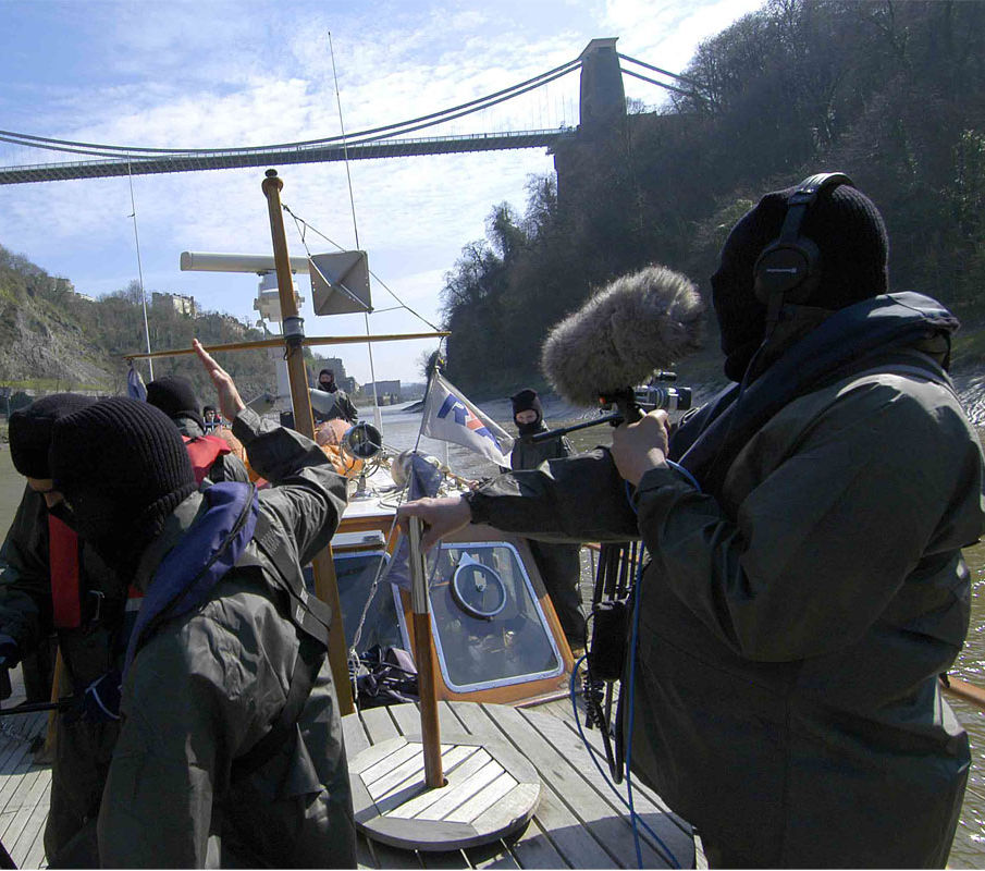 Out on site on the River Avon producing The White Nightingale